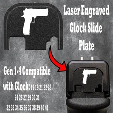 Slide Cover Back Plate Glock 17 19 Gen 1-4 Aluminum - DESERT EAGLE #2