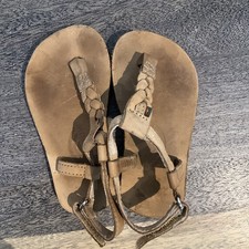 Rainbow Kids Leather Braided Sandals Brown Size 5/6