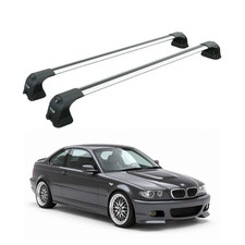 For Bmw 3 Series Coupe E46 1999-2006 Roof Rack Cross Bars Fix Point Silver For Bmw 3 Series Coupe E46 1999-2006 Roof Rack Cross Bars Fix Point Silver