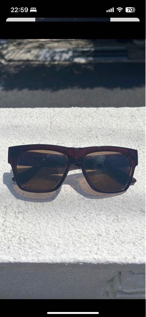 chrome hearts sunglasses square Brown Frame Brown Lens  Unisex eyewear Auth