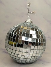 Disco Mirror Ball Large Dance Music Christmas Tree Ornament Silver