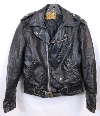 Vintage Schott Perfecto Leather Jacket 613 USA Size 40 Bull Label One Star
