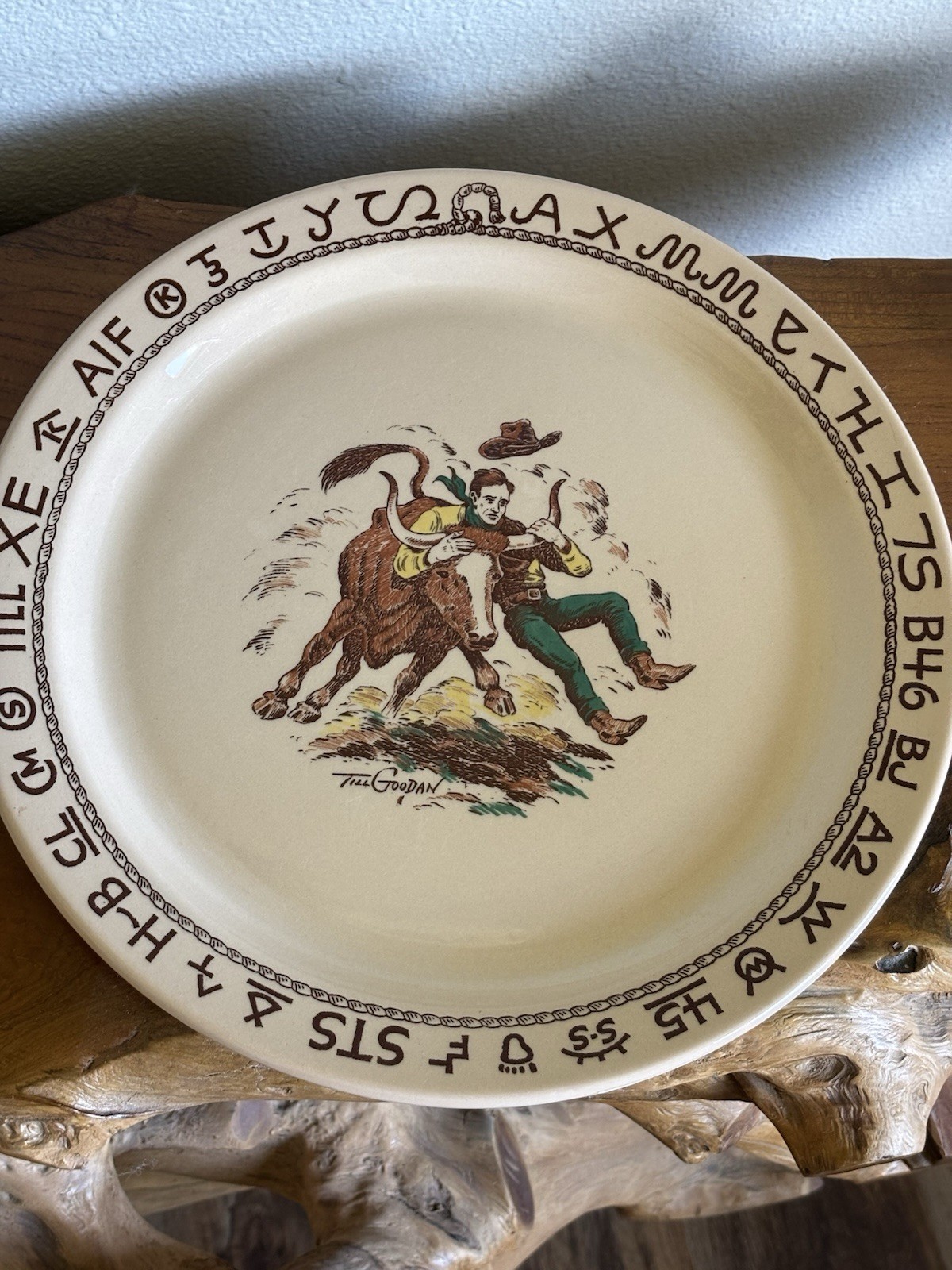 Wallace Westward Ho Rodeo Chop Plate/ Serving Platter!!! Rare Piece!