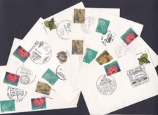 1986 16 DIFFERENT PICTORIAL POSTMARKS ON 8 DECIMAL STAMP SOUVENIR COVERS #156