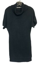 Navy Blue Acrylic Short Sleeve Turtleneck Sweater Dress by R Womens Size 6