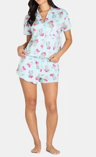 Way To Celebrate Womens Pajama Set Valentines Day Print Shorty Spun Sugar Size M