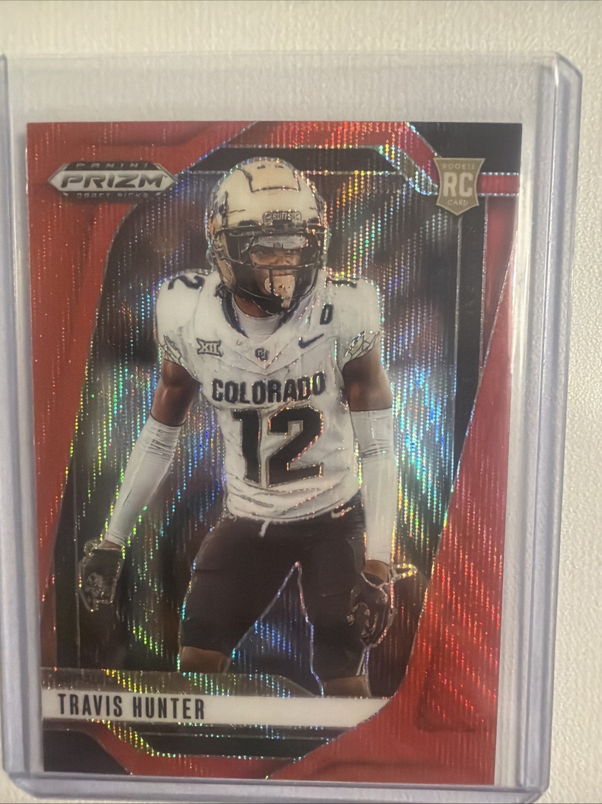 2025 Panini Prizm Draft Picks - Travis Hunter #20 Ruby Wave Prizm (RC)