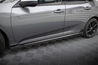 Seitenschweller Ansatz (Paar) Passend FüR Honda Civic Sport Mk 10 Schwarz Matt