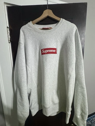 Supreme FW 18 gris cendre boîte logo col rond XL
