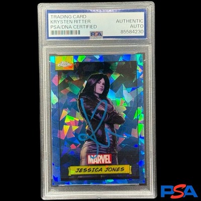 Krysten Ritter 2024 Topps Chrome Jessica Jones Sapphire Auto PSA Authentic