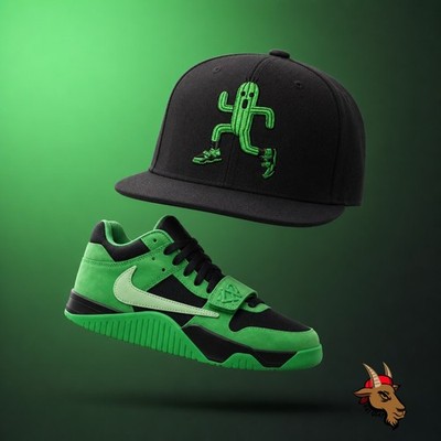 Black Running Cactus Snapback Hat For Travis Scott 