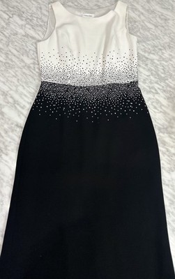 Calvin Klein Petite 4P Black/White Rhinestone Colorblock Sheath Dress | eBay Calvin Klein Petite 4P Black/White Rhinestone Colorblock Sheath Dress | eBay