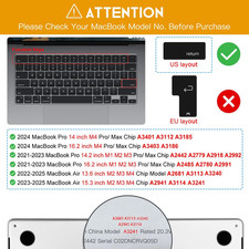 Premium Keyboard Cover for 2025-2023 Macbook Pro 14 16 Inch M5 M4 M3 Pro/Max ...