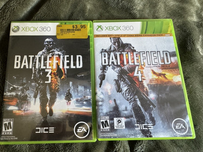 Battlefield 3 & Battlefield 4 Xbox 360 Lot Tested BF4 CIB BF3 Case & Discs