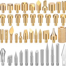 43 Pcs Wood Burning Tips Kit, Wood Burning Letters Numbers Alphabet Stamps St...