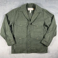 EUC VTG Sz 40 Filson #110 Green Wool Jacket Mackinaw Cruiser USA Mens Chore Coat