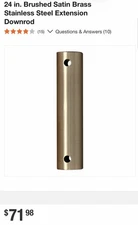 Fanimation DR1SS-24BSW 24” Ceiling Fan Downrods Satin Brass