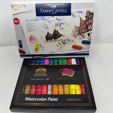 Faber-Castel Creative Studio Soft Pastel Crayons 72 Pack & Watercolor Paint