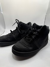 Nike Court Borough Mid Big Kids Shoes in Black size 7Y Sneaker Suede Leather