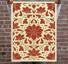 Shepard Fairey Obey Giant FLORAL PATTERN Signed Numbered Screen Print xx/275