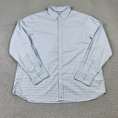 Vineyard Vines On The Go Performance Shirt Mens XL Blue Check Stretch Button Up