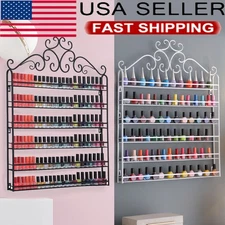 6-Tiers Nail Polish Display Wall Rack Metal Organizer Fit Up to 120 Bottles new
