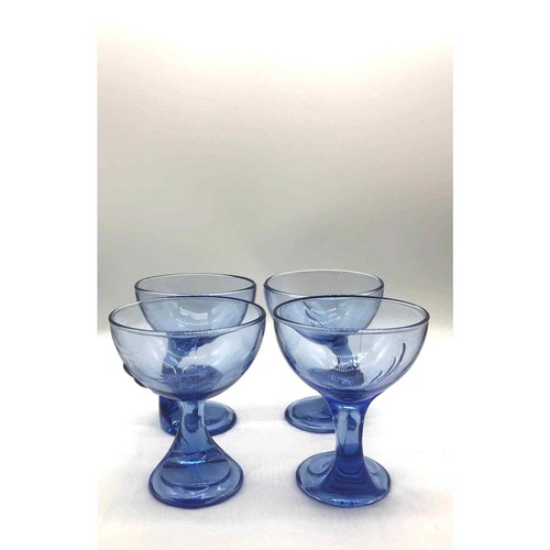 Four Gorgeous Very Collectible Bromiolo Rocco Jerba Blue Goblets Great Shape - Picture 2 of 10
