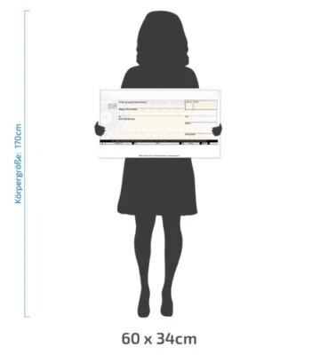 LITFAX Spendenscheck, PR-Scheck, Riesenscheck (60 x 34 cm) - verschiedene Vorlagen