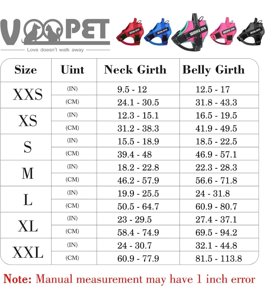 Dog Harness, No Pull Emotional Support Dog Strap, Adjustable Handle,  Medium Red