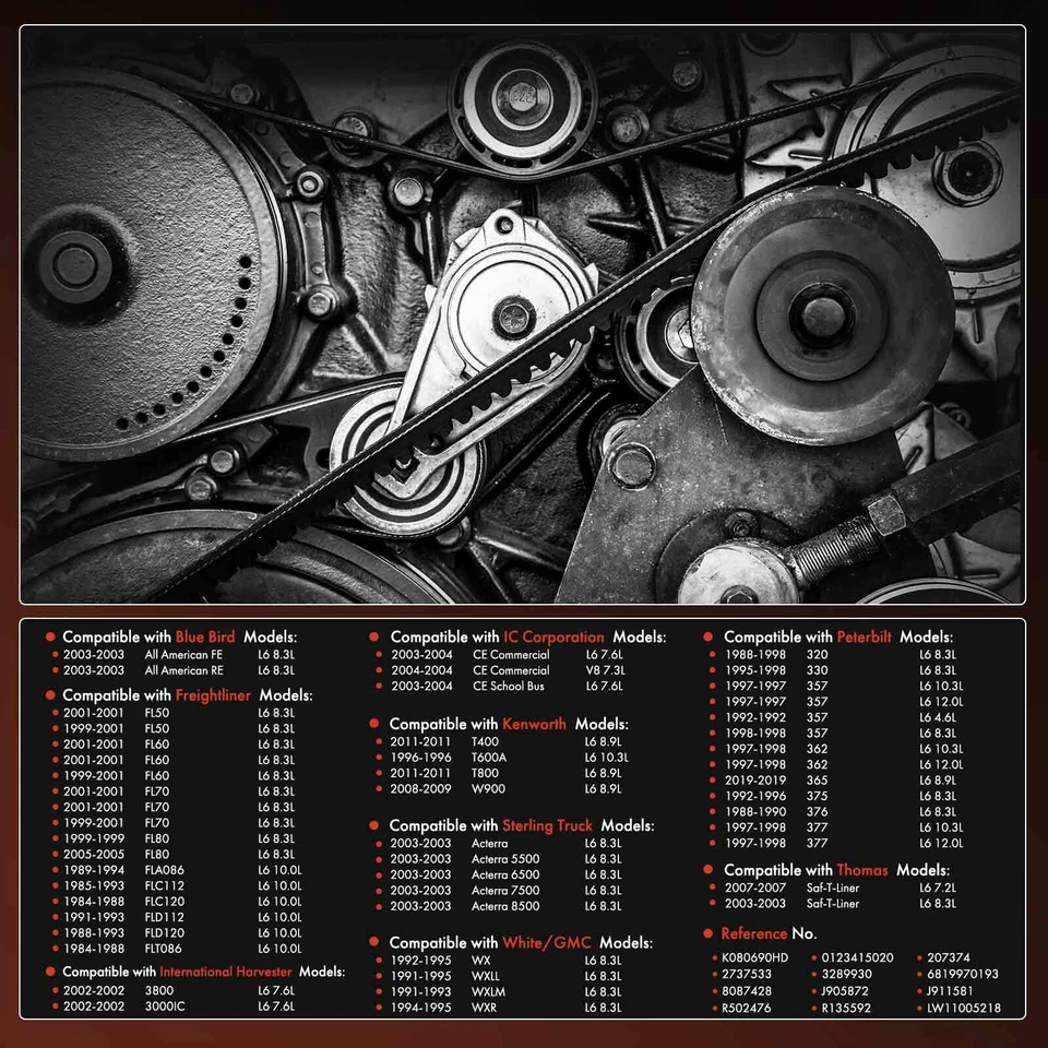 Ремень змеевика повышенной прочности 69,01 дюйма для International Harvester 3800 Freightliner - Изображение 2 из 4