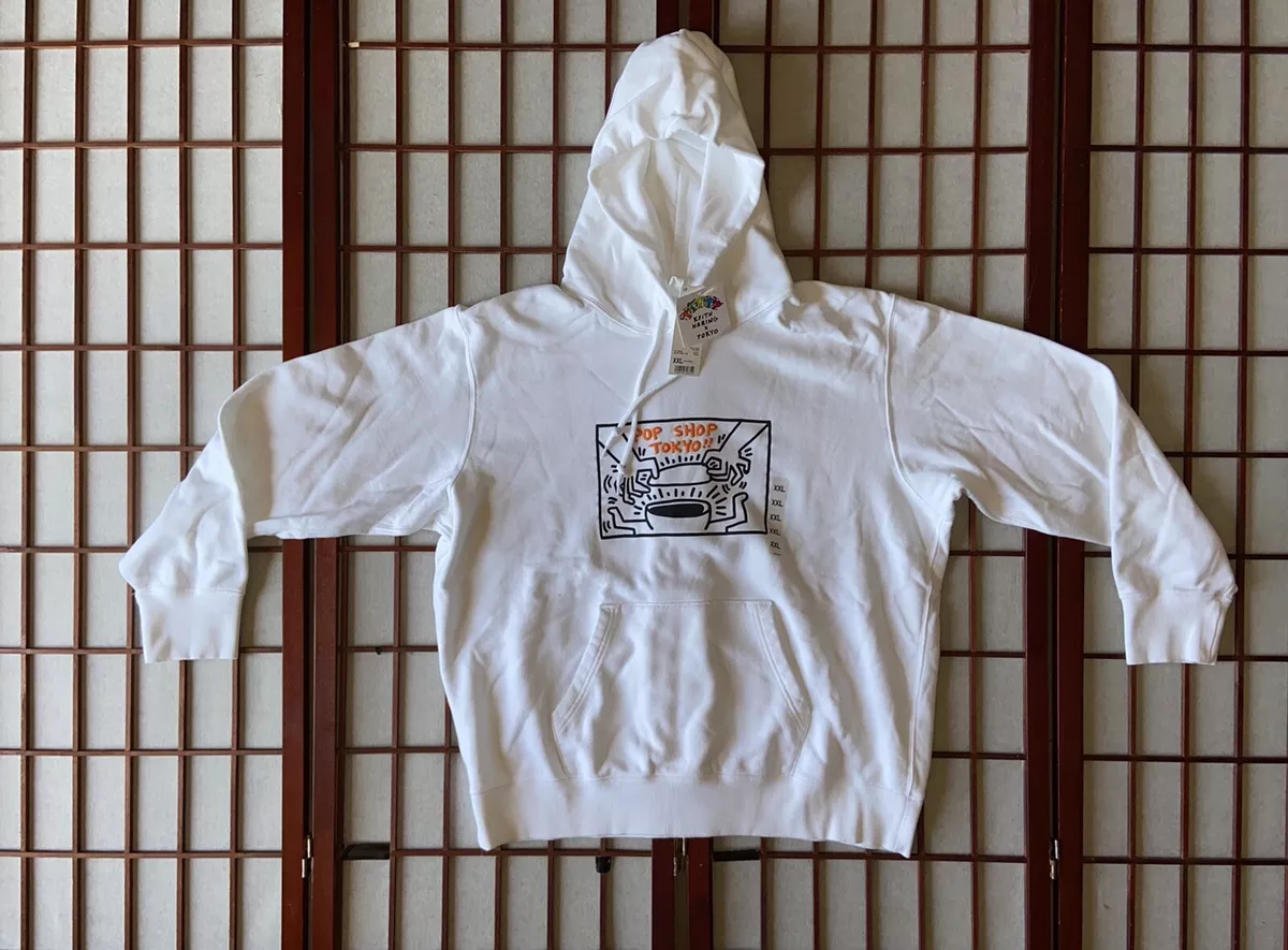 Uniqlo Keith Haring x Tokyo Pop Shop Hoodie White w Street Art