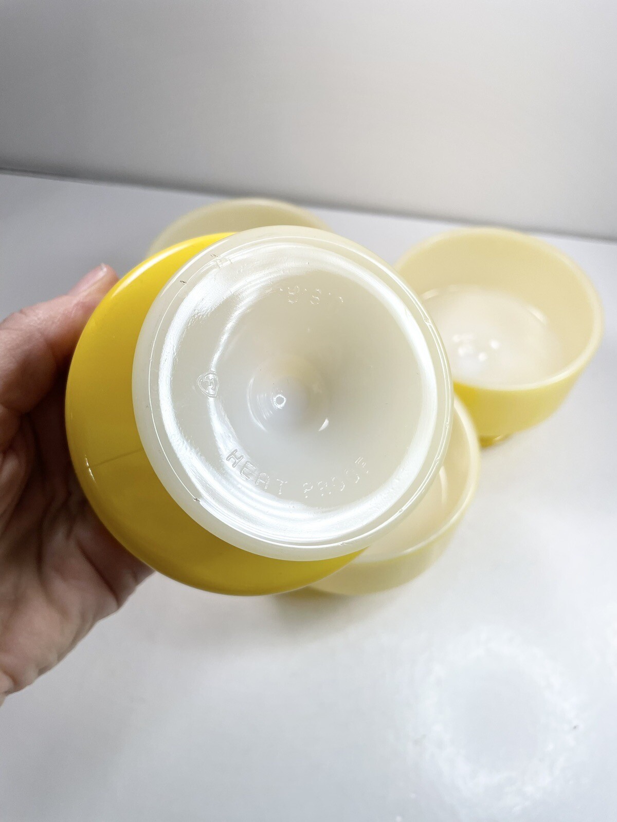 Vtg Federal Glass Set Of 4 Yellow Dessert Cups Ice Cream Bowls Retro