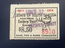 ICOLLECTZONE  US South Dakota 1974 Eastern Deer Stamp VF used