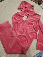 NWT M JUICY COUTURE OG BLING TRACKSUIT - Bubblegum Pink - Pants Jacket MED NWT