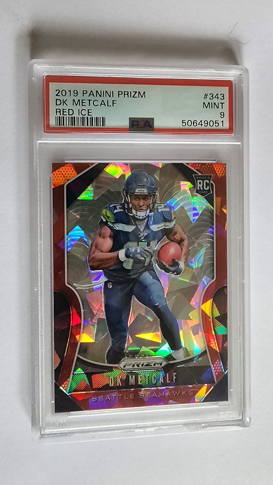 2019 DK Metcalf Panini Prizm Red Ice #343 ROOKIE PSA 9 MINT SEATTLE SEAHAWKS!!
