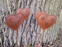 Topfstecker Beetstecker 4 Herzen Am Stab Gartenstecker Rostpatina Je 45 Cm
