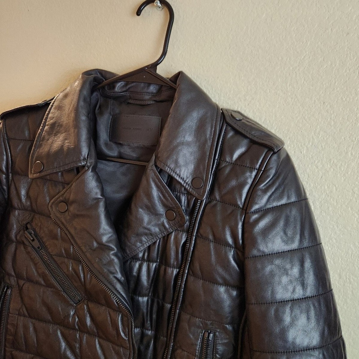 Alexander Wang for H&M Leather Black Puffer Moto Jacket Coat Alexander Wang for H&M Leather Black Puffer Moto Jacket Coat