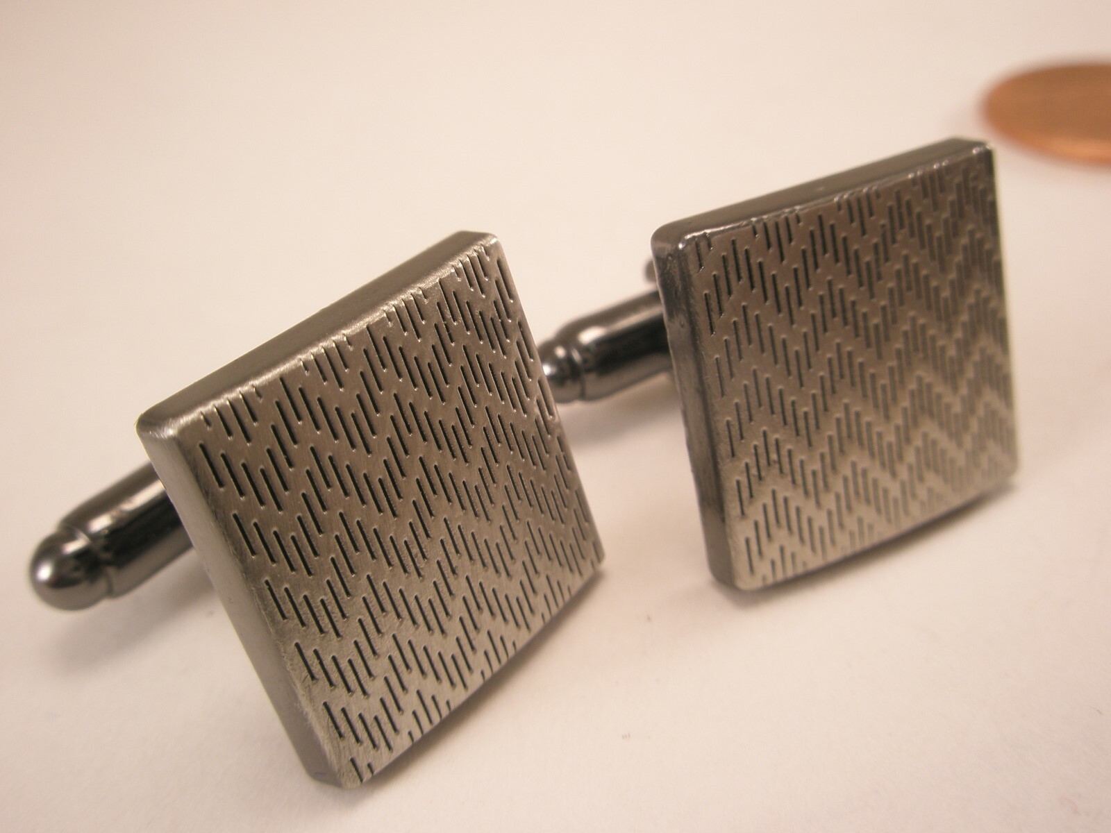 Wave Pattern Perforated Square Silver Tone Vintag… - image 4