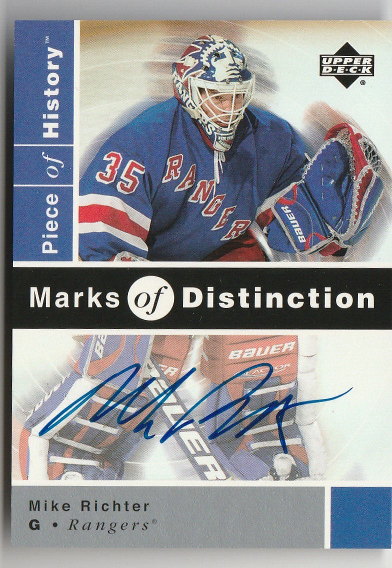 Mike Richter 2002 Upper Deck Marks of Distinction Auto NY Rangers | eBay