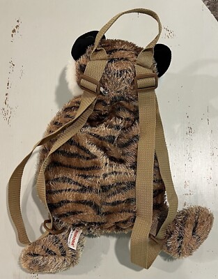 Aurora World Tiger Backpack Plush Kids Zip Zoo Travel Soft  display picture 1