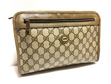 Vintage GUCCI Clutch Bag GG Leather