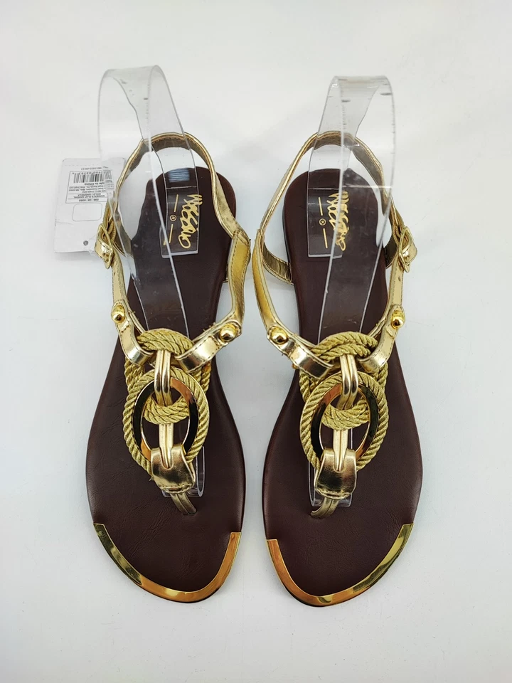 Mossimo Women's Gabriela Thong Toe Gold Jeweled Sandals Size 8US - Image 4 of 4