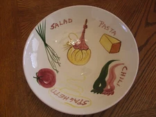 Los Angeles Potteries USA Pasta Salad Serving Bowl  13.5" Vintage 1956, GUC