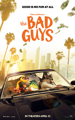 Disney 2022 The Bad Guys 11x17 Movie Poster Mr Wolf Car Teaser