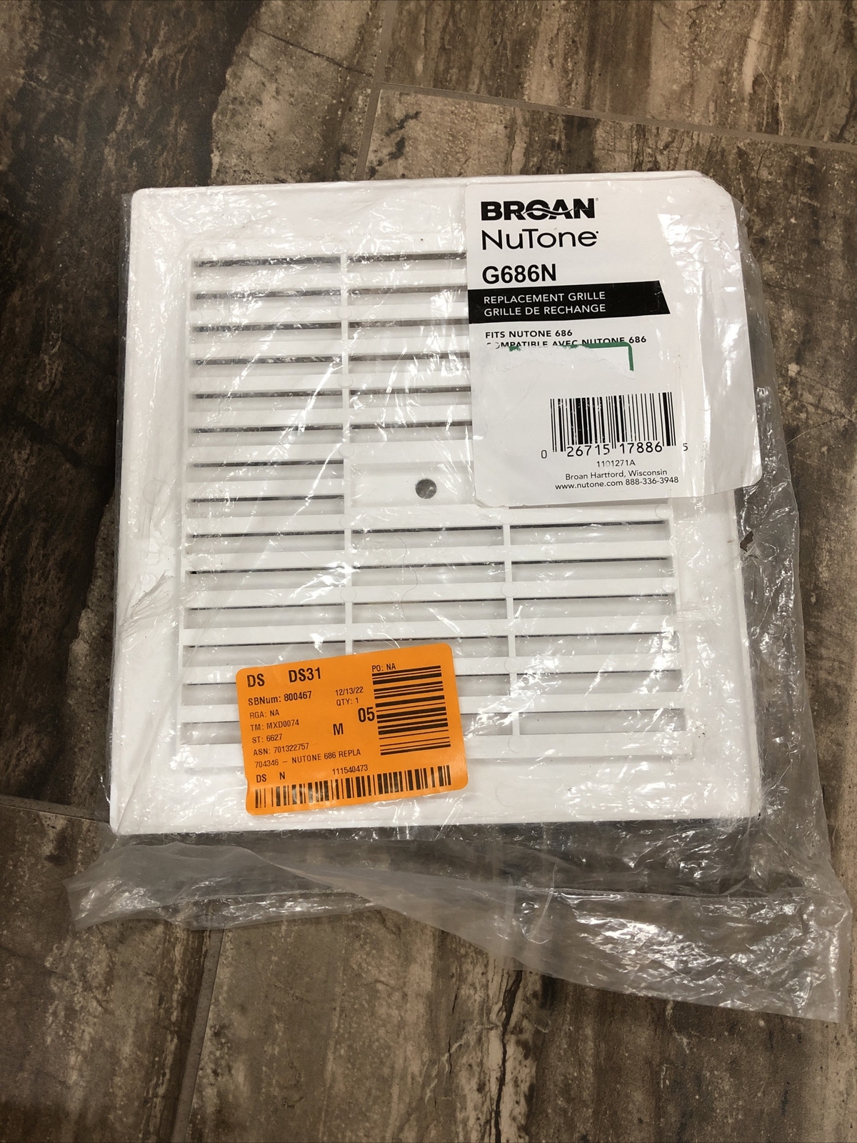 NEW NUTONE Replacement Grille for 686 Bathroom Exhaust Fan eBay