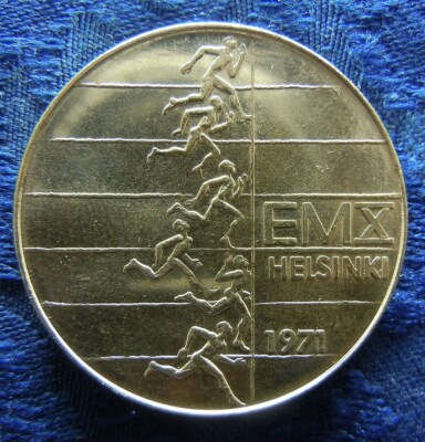 1971 FINLAND - 10 MARKKAA - EUROPEAN ATHLETIC CHAMPIONSHIP - .4 Oz BU SILVER