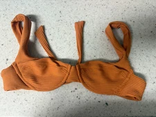 NEW brown ribbed underwire  L SPACE swimsuit bikini top size small