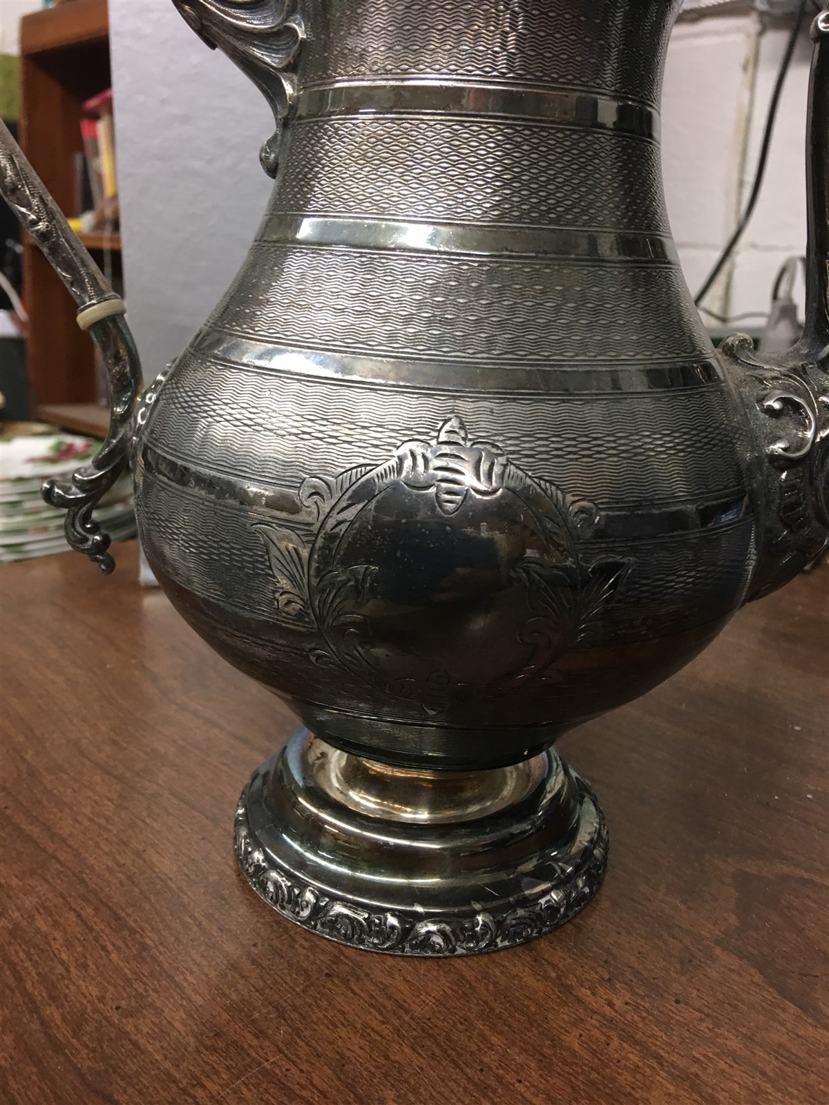 Antique Ornate Rogers Smith & Co New Haven Conn. Silver Plate Tea Pot