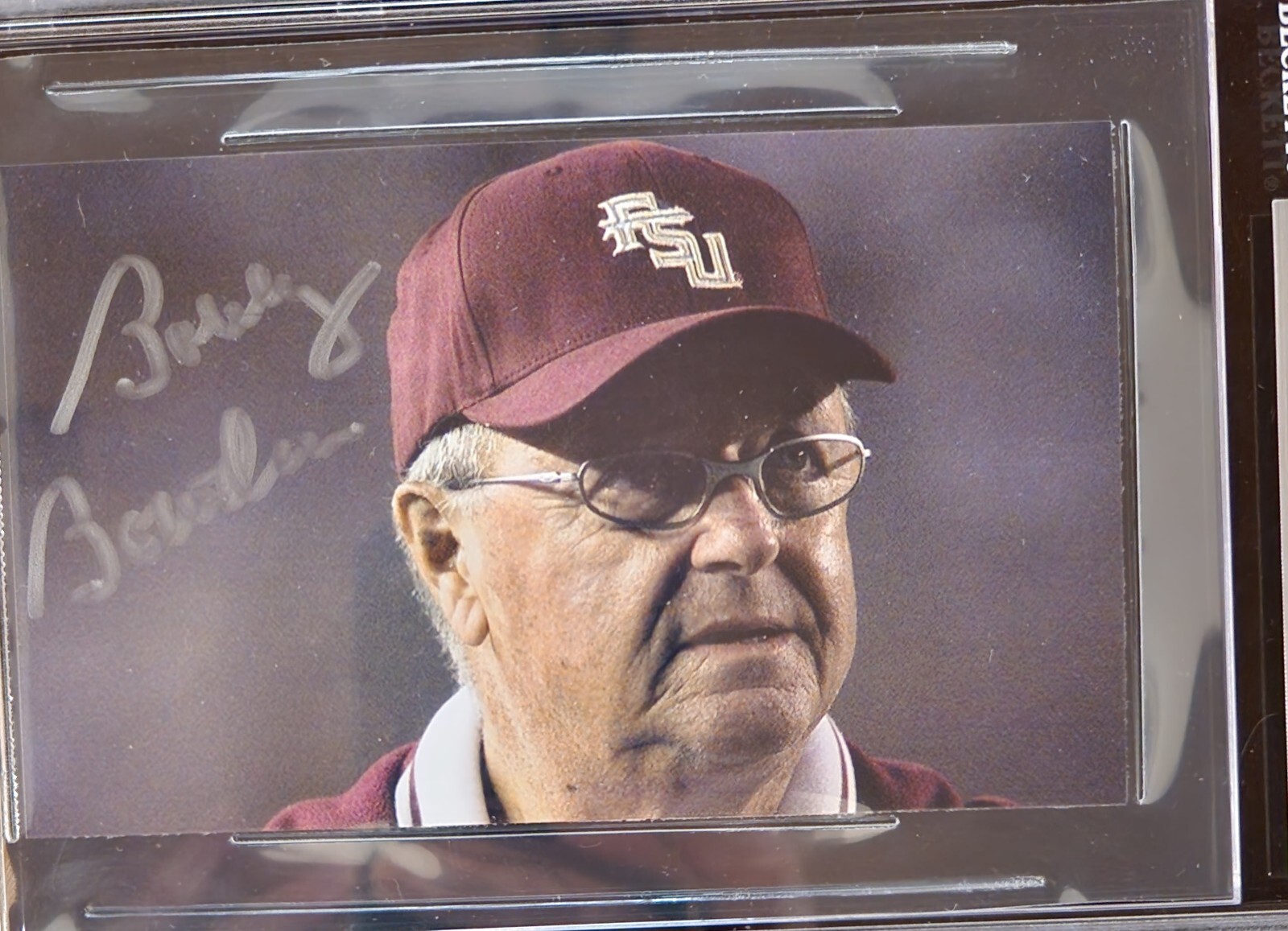 Bobby Bowden Autographed Signed Florida State Seminoles Small Photo BAS Slab FSU SEMINOLES Football HOF 