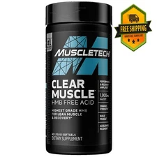 Muscletech Clear Muscle HMB Free Acid Softgels for Lean Muscle and Recovery 42ct